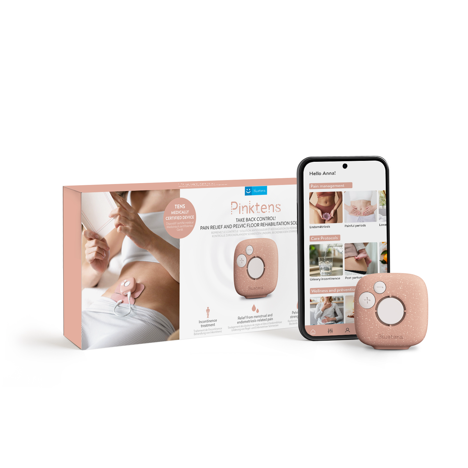 Bluetens Dispositivo TENS/di elettrostimolazione Pinkten