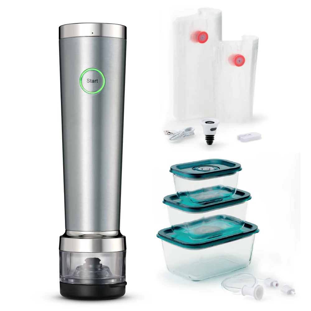 Solis Vac Stick Starter Set – Kabelloser Vakuumierer mit Behältern