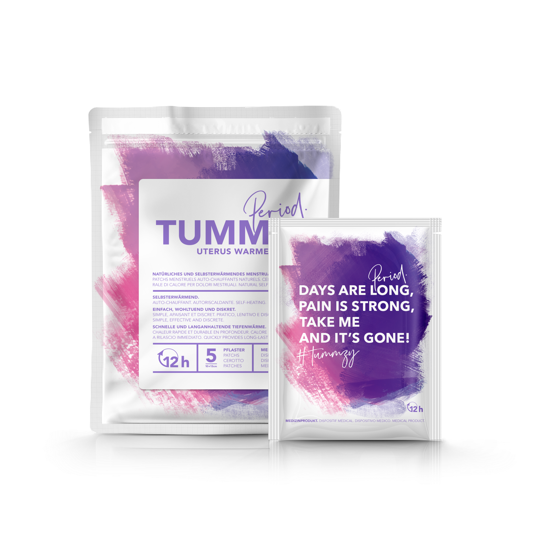 Tummzy Lot de patchs menstruels : 3 x 5 pièces (15 pièces au total)